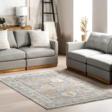 Nuloom Bodhi Bordered Medallion Fringe Area Rug 8ft x 10ft ECJN04A-8010